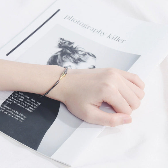 S925 Sterling Silver Swan Open Bracelet Fashion Electroplated Trendy Animal Jewelry For Women