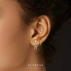 S925 Sterling Silver Sweet Bow Geometric Round Beads Women's Earrings With Electroplating