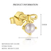 S925 Sterling Silver Sweet Bow Geometric Round Beads Women's Earrings With Electroplating