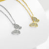 S925 Sterling Silver Sweet Elegant Butterfly Geometric Necklace With Micro Inlaid Zircon Pendant For Women Gift Jewelry