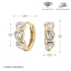 S925 Sterling Silver Sweet Heart Shaped Inlaid Zircon Women's Earrings