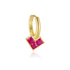 S925 Sterling Silver Sweet Love Red Zircon Geometric Women's Earrings