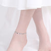 S925 Sterling Silver Tassel Anklet For Women Sweet Elegant Geometric Round Sequin Chain Ankle Jewelry