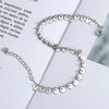 S925 Sterling Silver Tassel Anklet For Women Sweet Elegant Geometric Round Sequin Chain Ankle Jewelry