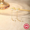 S925 Sterling Silver Tassel Chain Heart Zircon Earrings With Geometric Pattern And Electroplating For Women