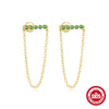 S925 Sterling Silver Tassel Long Bow Star Moon Geometric Earrings For Women Electroplated