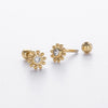 S925 Sterling Silver Threaded Earrings With Sunflower Design And Zircon Inlay Electroplated For Women