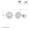 S925 Sterling Silver Threaded Earrings With Sunflower Design And Zircon Inlay Electroplated For Women