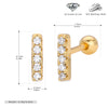 S925 Sterling Silver Threaded Earrings With Zirconium Inlaid Electroplated With Letters Numbers Text Pattern
