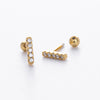 S925 Sterling Silver Threaded Earrings With Zirconium Inlaid Electroplated With Letters Numbers Text Pattern