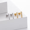 S925 Sterling Silver Threaded Earrings With Zirconium Inlaid Electroplated With Letters Numbers Text Pattern