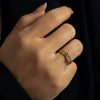 S925 Sterling Silver Threelayer Ring With Cool Blue Turquoise And Geometric Design Electroplated With Platinum Or 18K Gold