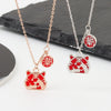 S925 Sterling Silver Tiger Pendant Necklace For Women Red Enamel Geometric Tiger Charm Collarbone Chain With Electroplated Finish