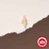 S925 Sterling Silver Triangle Heart Pattern Inlaid Zircon Tassel Cartilage Puncture Earrings Unisex