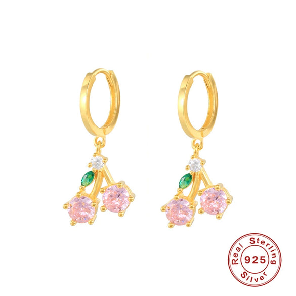 S925 Sterling Silver Tropical Fruit Geometric Fashion Creative Earrings