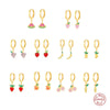 S925 Sterling Silver Tropical Fruit Geometric Fashion Creative Earrings