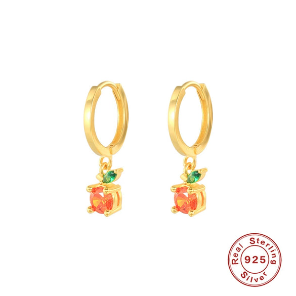 S925 Sterling Silver Tropical Fruit Geometric Fashion Creative Earrings