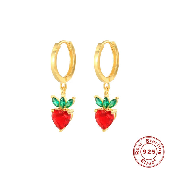 S925 Sterling Silver Tropical Fruit Geometric Fashion Creative Earrings