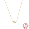 S925 Sterling Silver Turquoise Moon Fan Pendant Ball Chain Necklace With Diamond Design And Geometric Styling