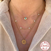S925 Sterling Silver Turquoise Moon Fan Pendant Ball Chain Necklace With Diamond Design And Geometric Styling