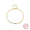 S925 Sterling Silver Turquoise Zircon Pclip Bracelet With Geometric Design Electroplated For Women