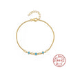 S925 Sterling Silver Turquoise Zircon Pclip Bracelet With Geometric Design Electroplated For Women