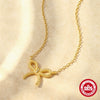 S925 Sterling Silver Twist Bow Geometric Earrings And Necklace With Zirconia Design For Unisex