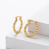 S925 Sterling Silver Twisted Wave Pattern Inlaid Zircon Women's Earrings