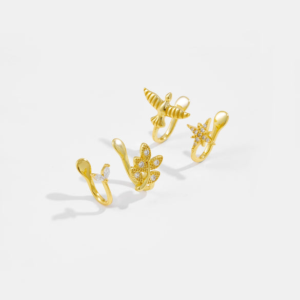 S925 Sterling Silver U Shape Punchfree Ear Clip Ear Buckle Earrings With Electroplated Platinum Or 18K Gold For Women