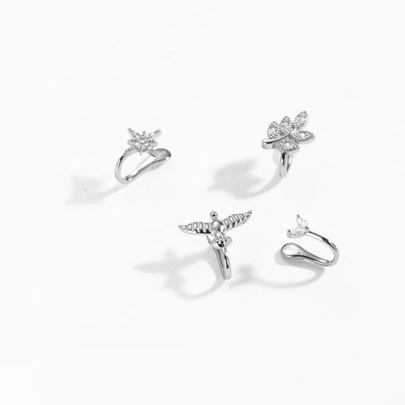 S925 Sterling Silver U Shape Punchfree Ear Clip Ear Buckle Earrings With Electroplated Platinum Or 18K Gold For Women