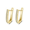 S925 Sterling Silver U Shaped Hollow Zircon Inlay Earrings Fine Jewelry Wholesale