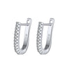 S925 Sterling Silver U Shaped Hollow Zircon Inlay Earrings Fine Jewelry Wholesale