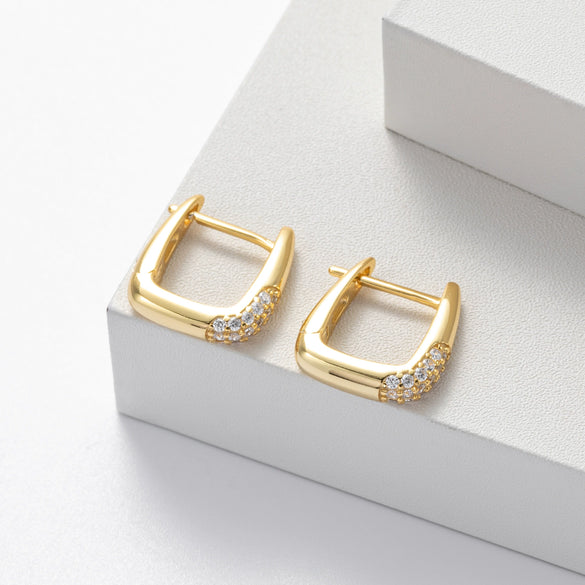 S925 Sterling Silver U Shaped Light Luxury Women's Earrings With Electroplating