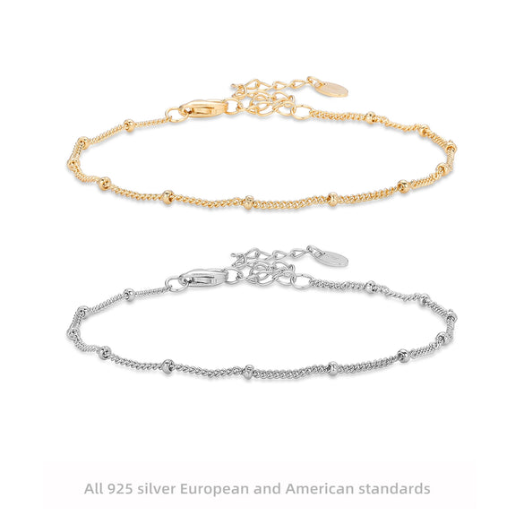 S925 Sterling Silver Ushape Electroplated Allmatch Temperament Bracelet