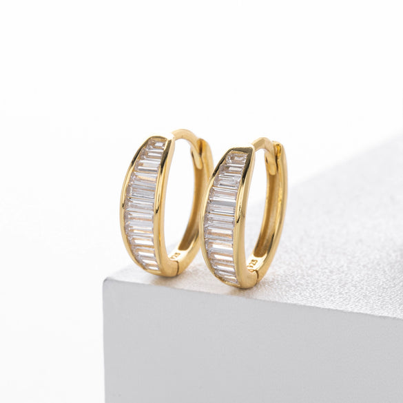 S925 Sterling Silver Ushaped Electroplated Light Luxury Style Women's Earrings