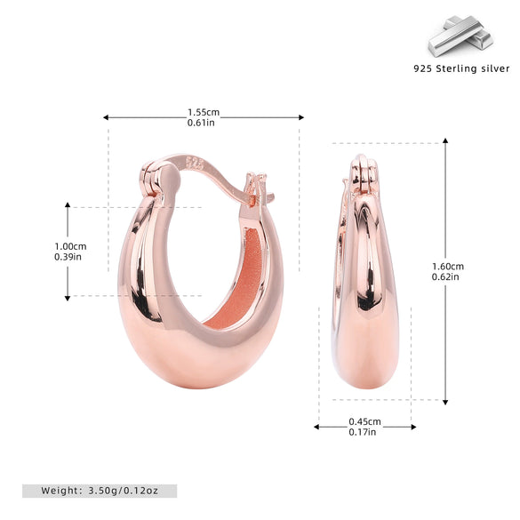 S925 Sterling Silver Ushaped Electroplated Women's Minimalist Fashion Earrings