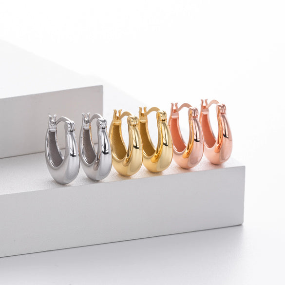 S925 Sterling Silver Ushaped Electroplated Women's Minimalist Fashion Earrings