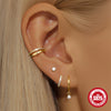 S925 Sterling Silver Ushaped Geometric Diamondencrusted Trendy Minimalist Electroplated Women's Earrings