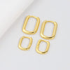 S925 Sterling Silver Ushaped Geometric Oval Electroplated Earrings