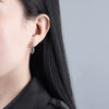 S925 Sterling Silver Ushaped Geometric Oval Electroplated Earrings