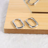 S925 Sterling Silver Ushaped Geometric Oval Electroplated Earrings