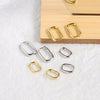 S925 Sterling Silver Ushaped Geometric Oval Electroplated Earrings