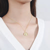 S925 Sterling Silver Vintage Double Sided Coin Pendant Necklace Simple Geometric Electroplated Clavicle Chain For Women