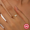 S925 Sterling Silver Water Drop Butterfly Ring With Five Pointed Star Geometric Style Electroplated Adjustable For Women