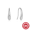 S925 Sterling Silver Water Drop Ear Clip Earrings With Geometric Pattern And Electroplating Design For Women