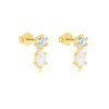 S925 Sterling Silver Water Drop Flower Opal Zircon Ice Flower Macaron Color Heart Shape Electroplated Women's Earrings