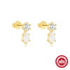 S925 Sterling Silver Water Drop Flower Opal Zircon Ice Flower Macaron Color Heart Shape Electroplated Women's Earrings