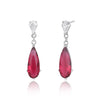 S925 Sterling Silver Water Drop Zircon Earrings Geometric Fashion Design Electroplated
