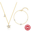S925 Sterling Silver Water Drop Zircon Vortex Creative Unisex Jewelry With O Chain Electroplated Bracelet And Necklace