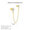 S925 Sterling Silver Water Drop Zircon Women's Light Luxury Geometric Earrings